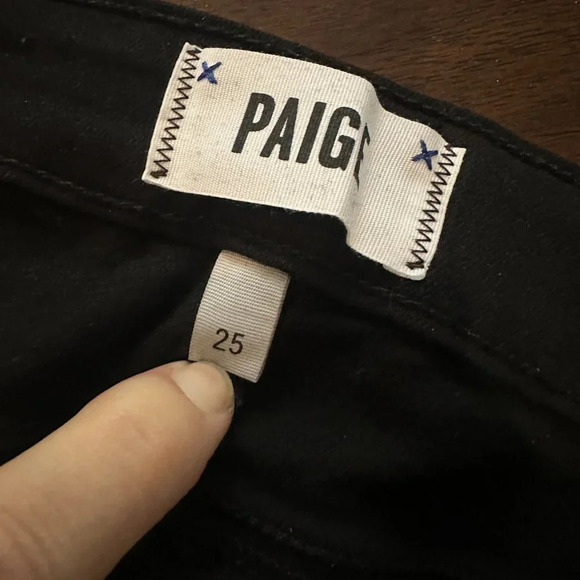 PAIGE Verdugo Ankle Shark Bite Hem Black Over Dye - 25 - Picture 5 of 6